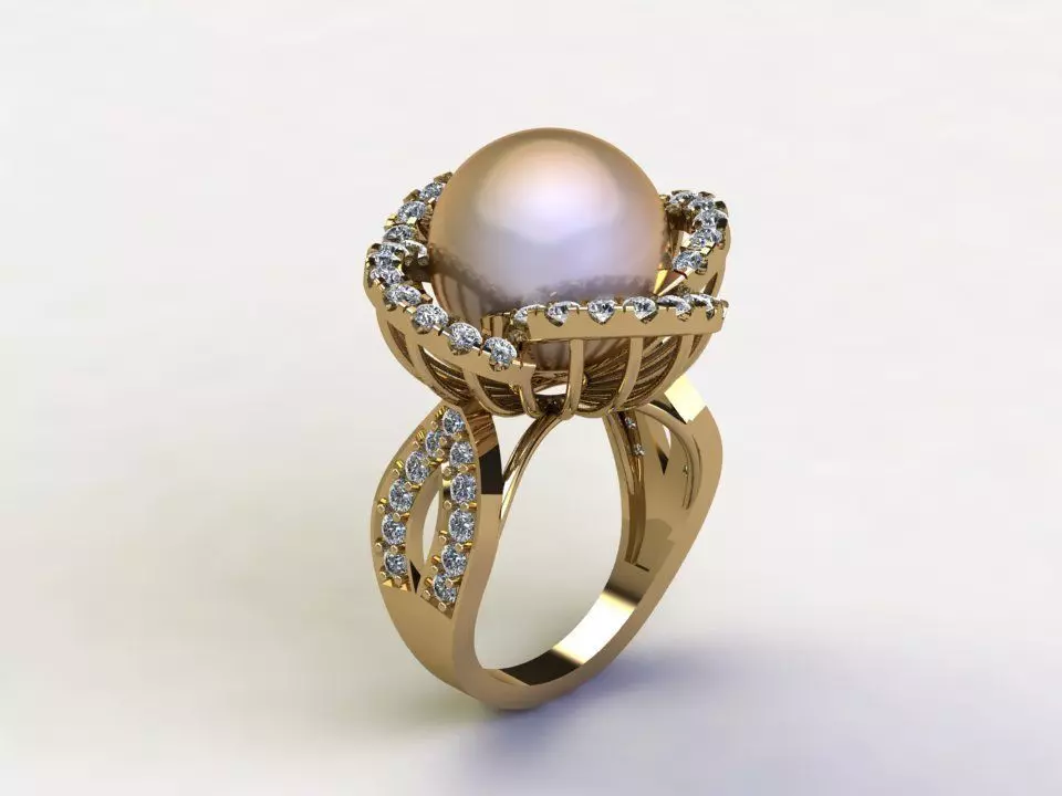 R236 Diamond and peal ring at Asia Thailand 3D model_0