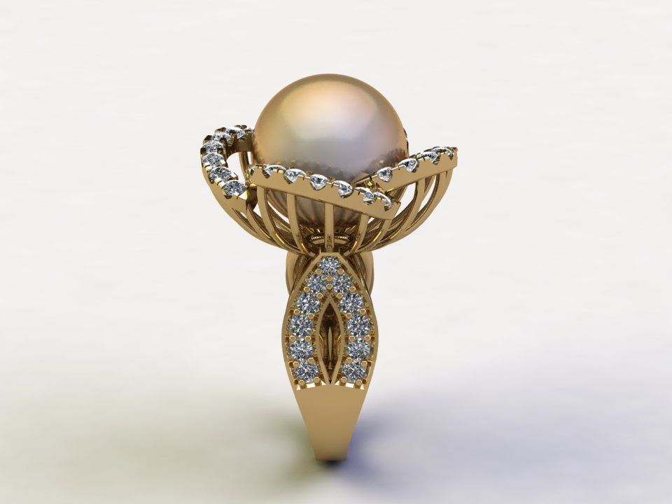 R236 Diamond and peal ring at Asia Thailand 3D model_5
