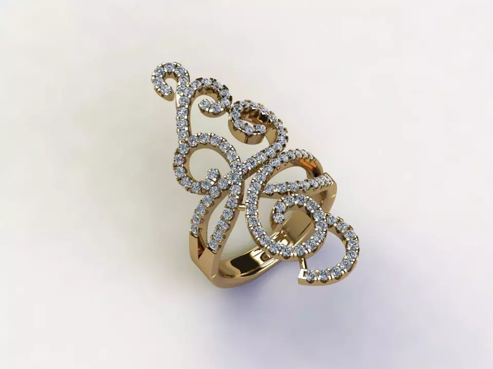 R235 diamond ring jewelry 3D model