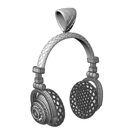 headphone pendant 3D print model_20