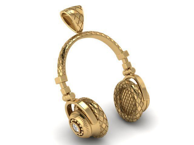 headphone pendant 3D print model_5