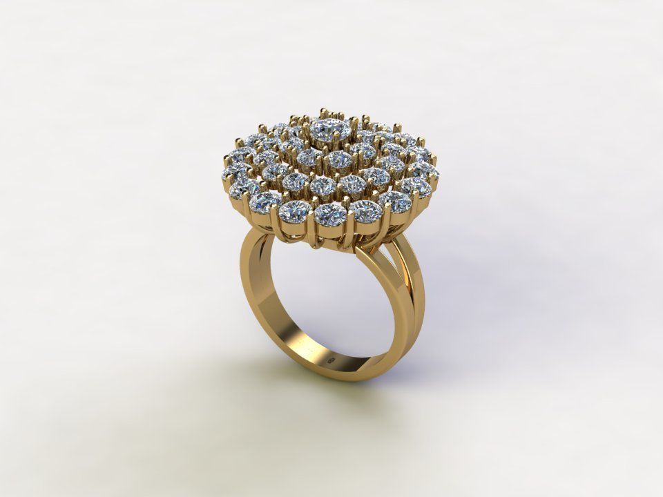 R227 diamond ring new cad file  3D model_2