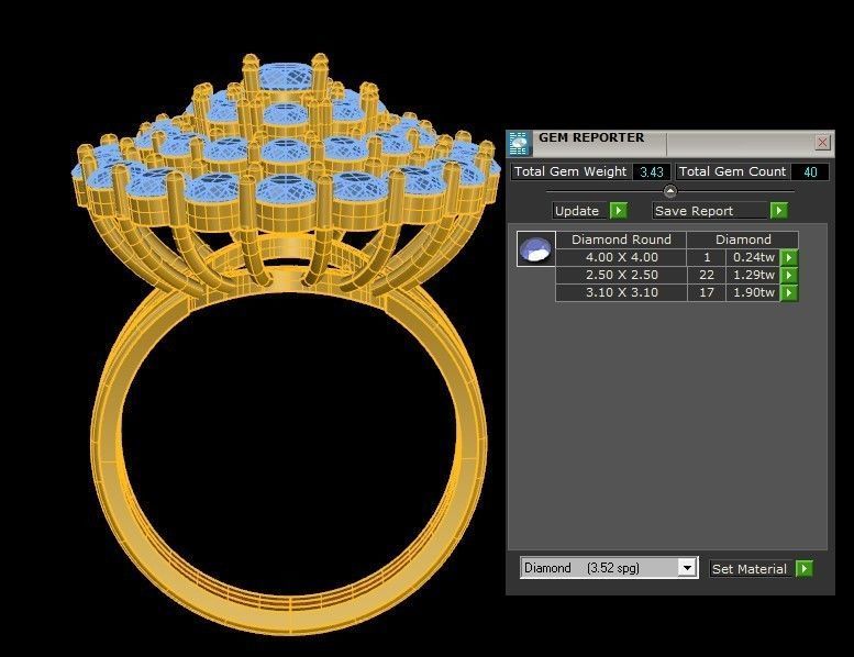 R227 diamond ring new cad file  3D model_1