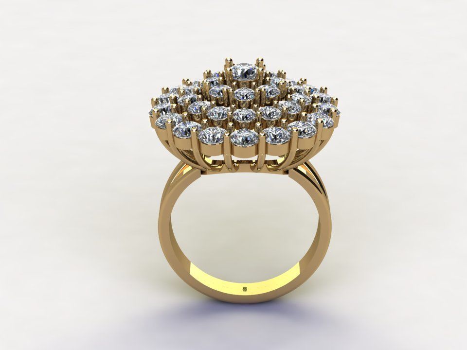 R227 diamond ring new cad file  3D model_3