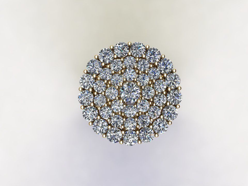 R227 diamond ring new cad file  3D model_4