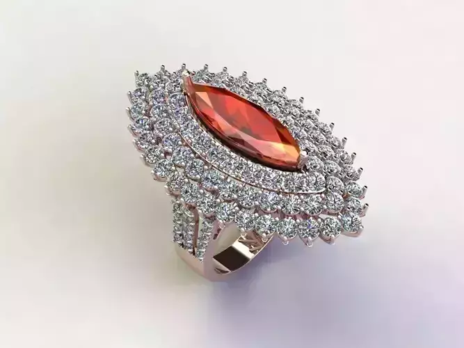 R222 natural gem ring new design 3D model