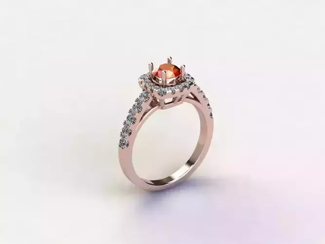 R218 solitaire ring new design 3D model