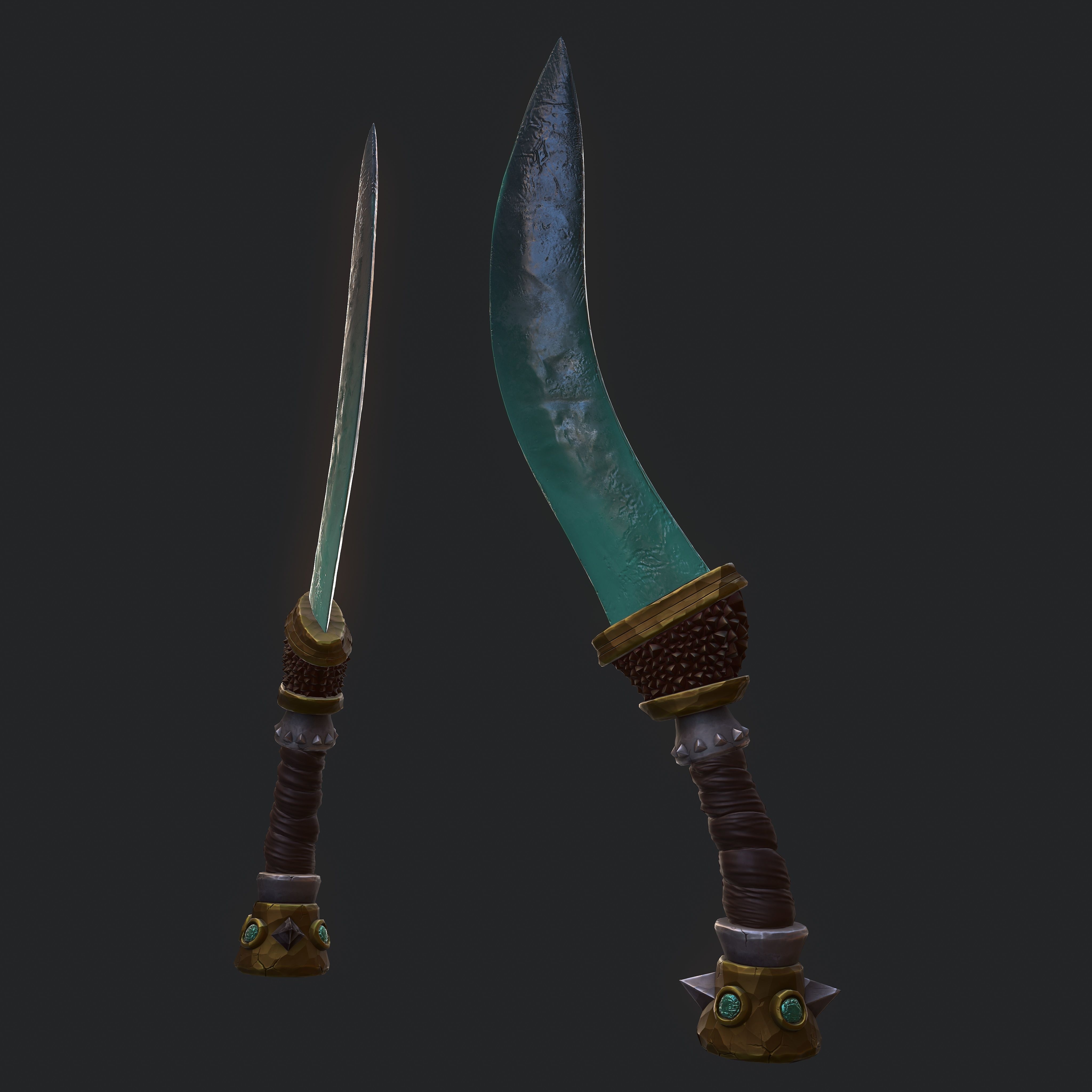 Stylized dagger Low-poly 3D model_10