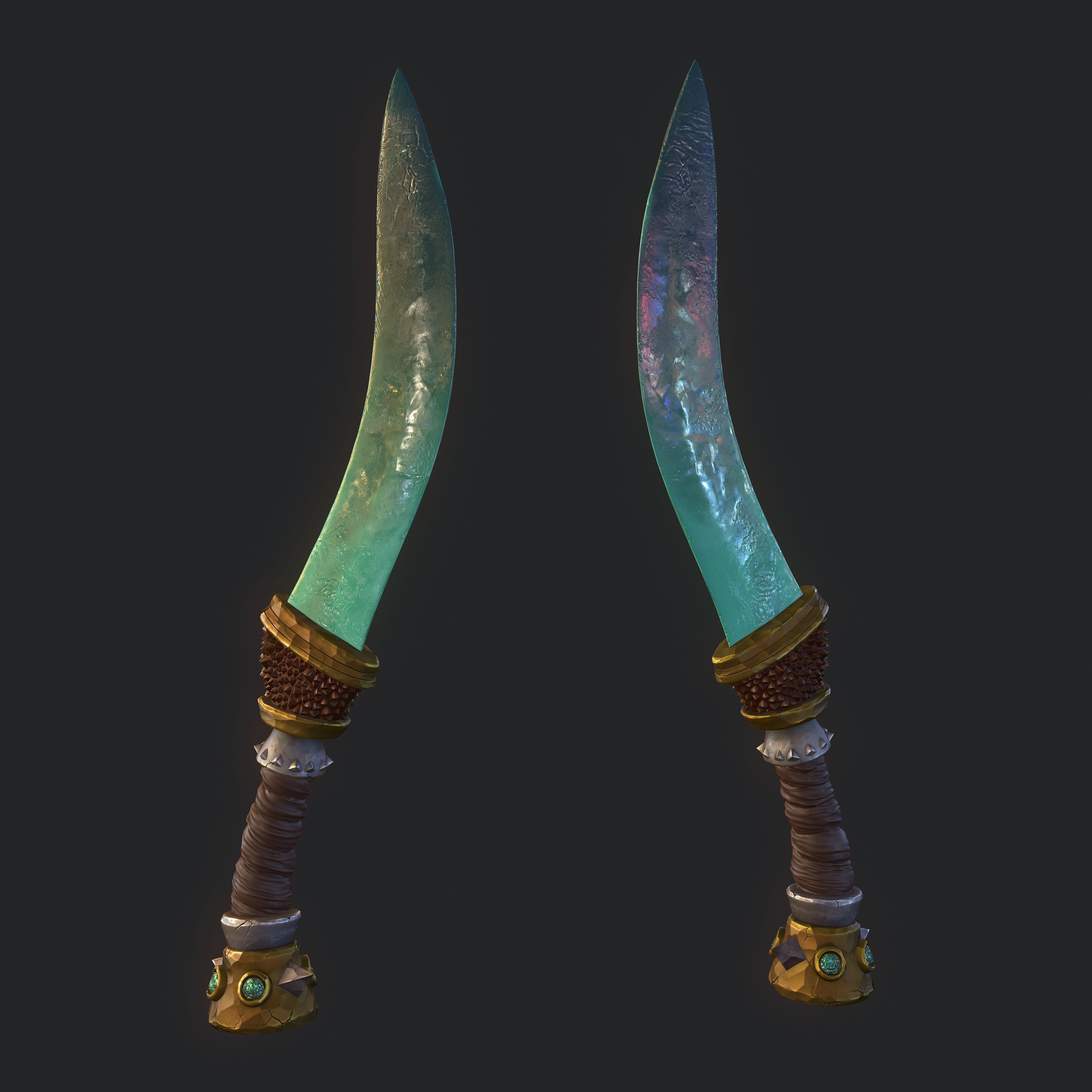 Stylized dagger Low-poly 3D model_11