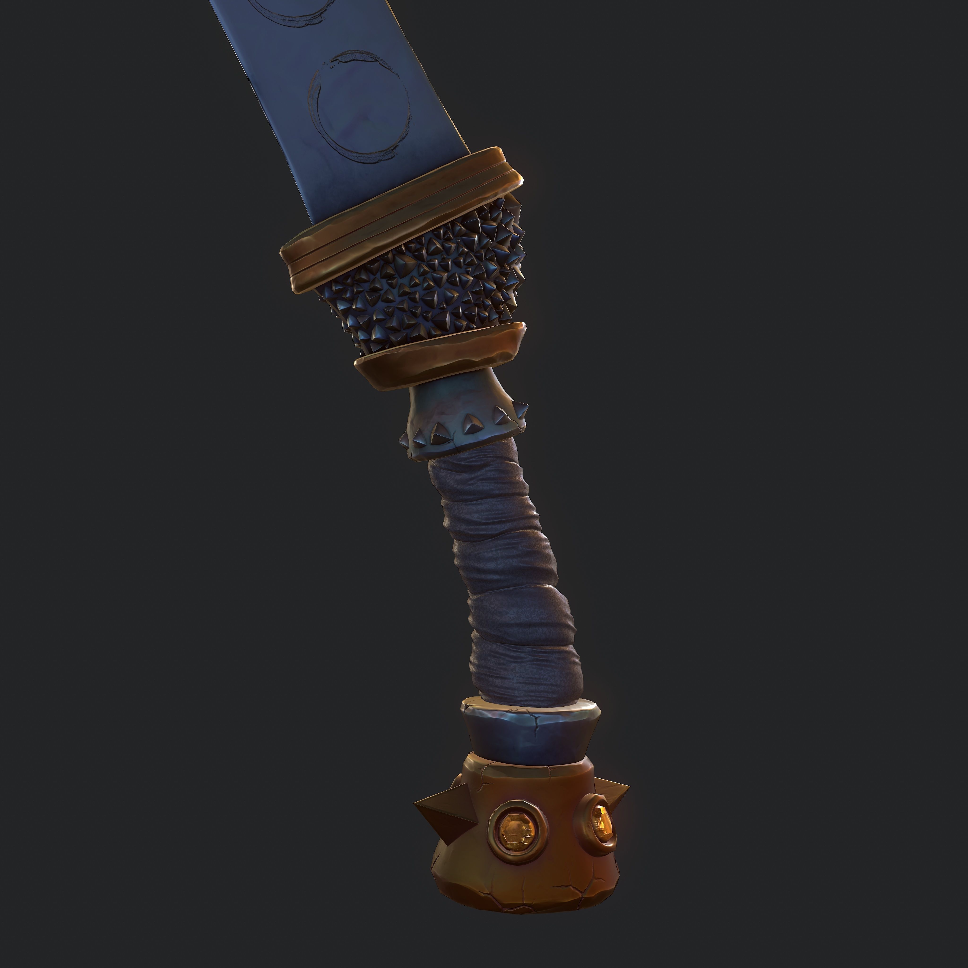 Stylized dagger Low-poly 3D model_7