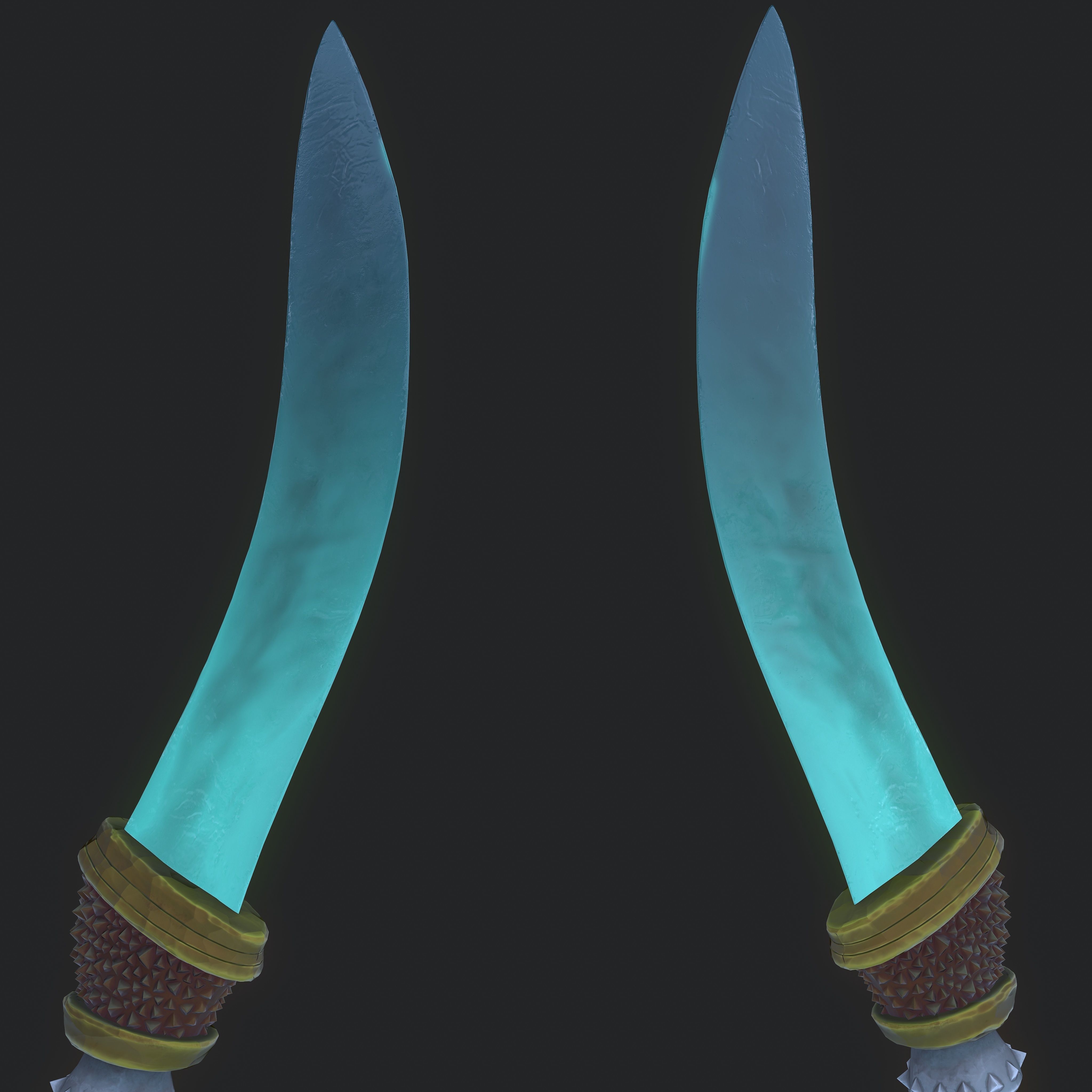 Stylized dagger Low-poly 3D model_8