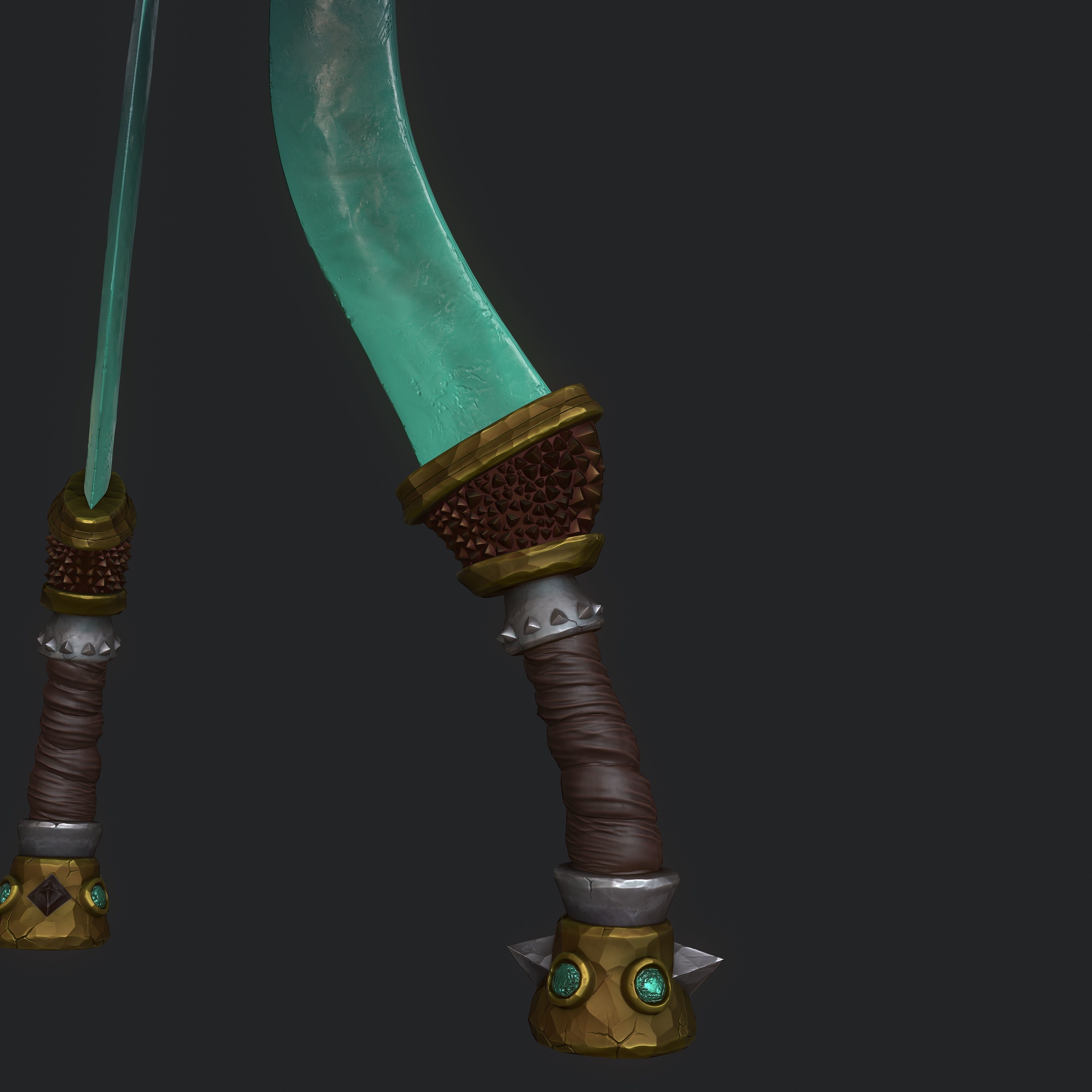 Stylized dagger Low-poly 3D model_14