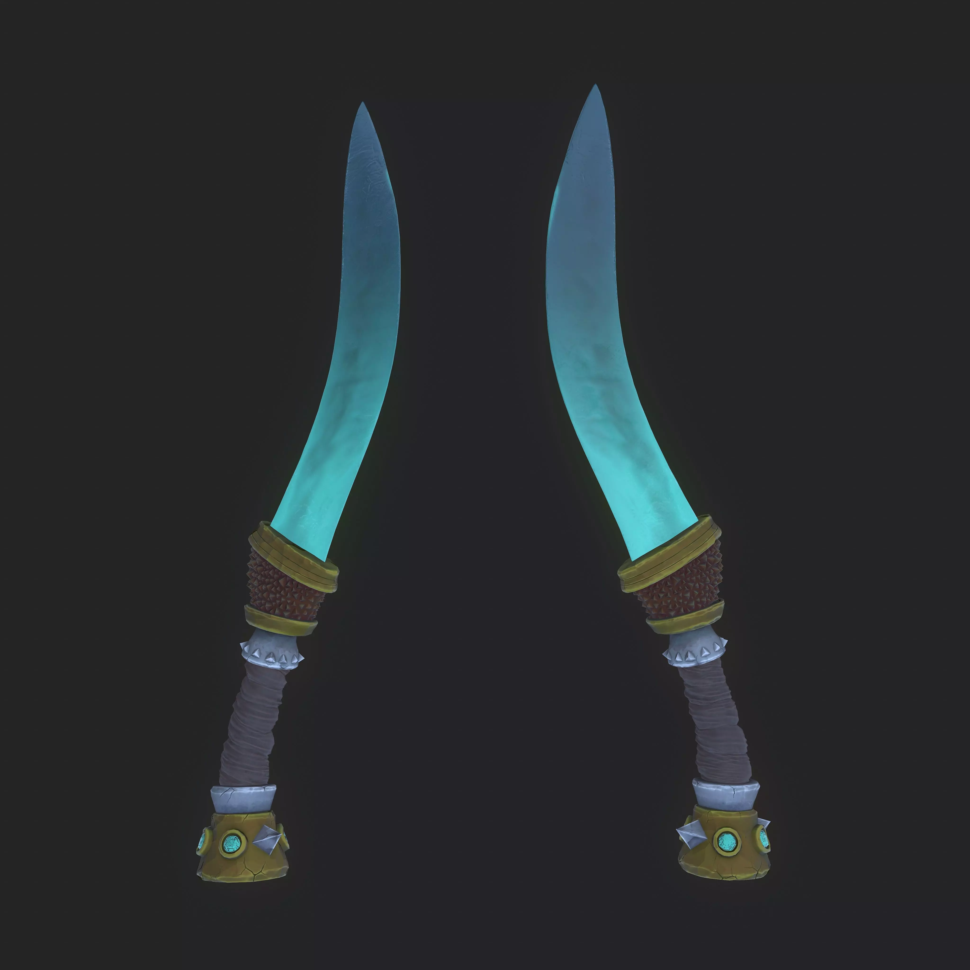 Stylized dagger Low-poly 3D model_0