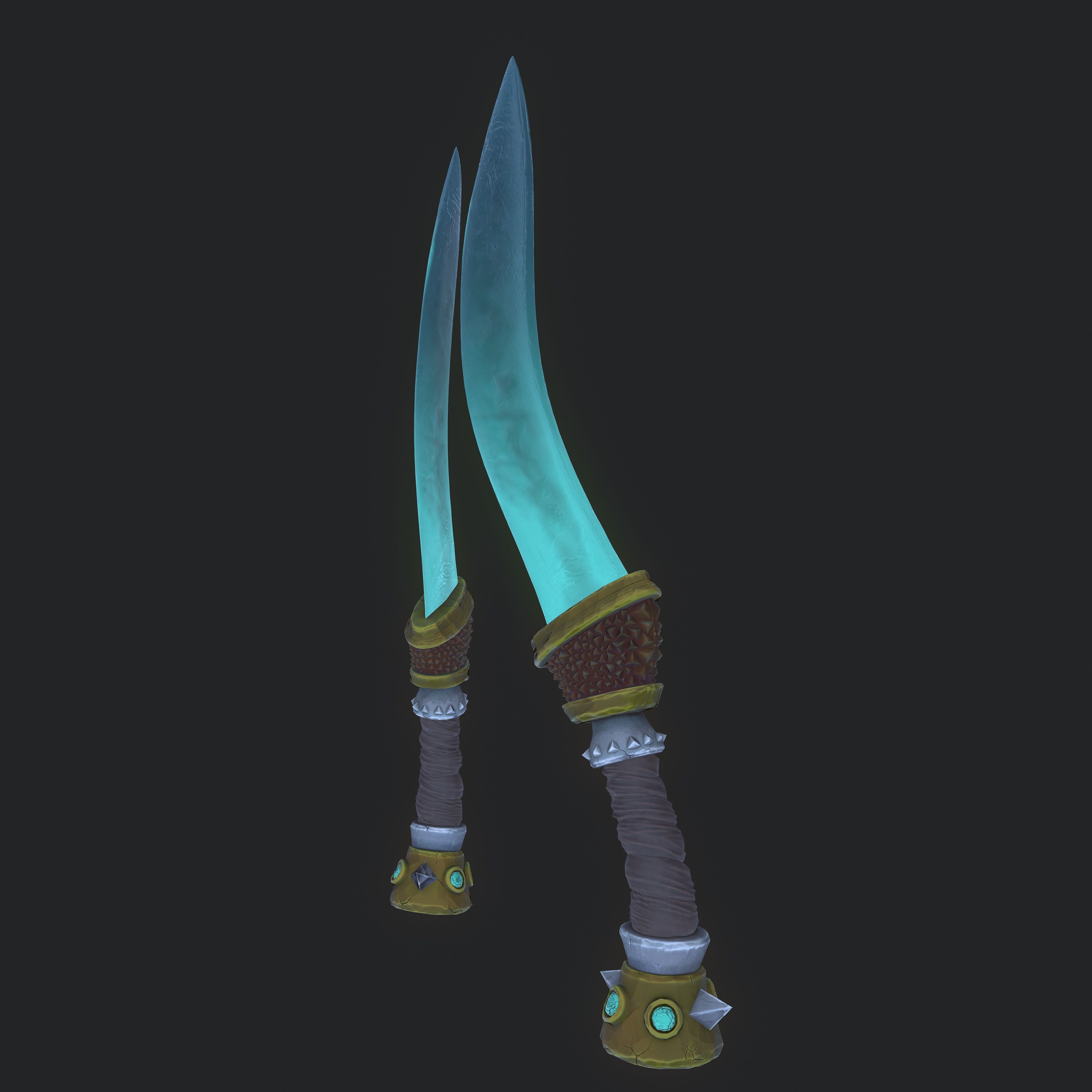 Stylized dagger Low-poly 3D model_13
