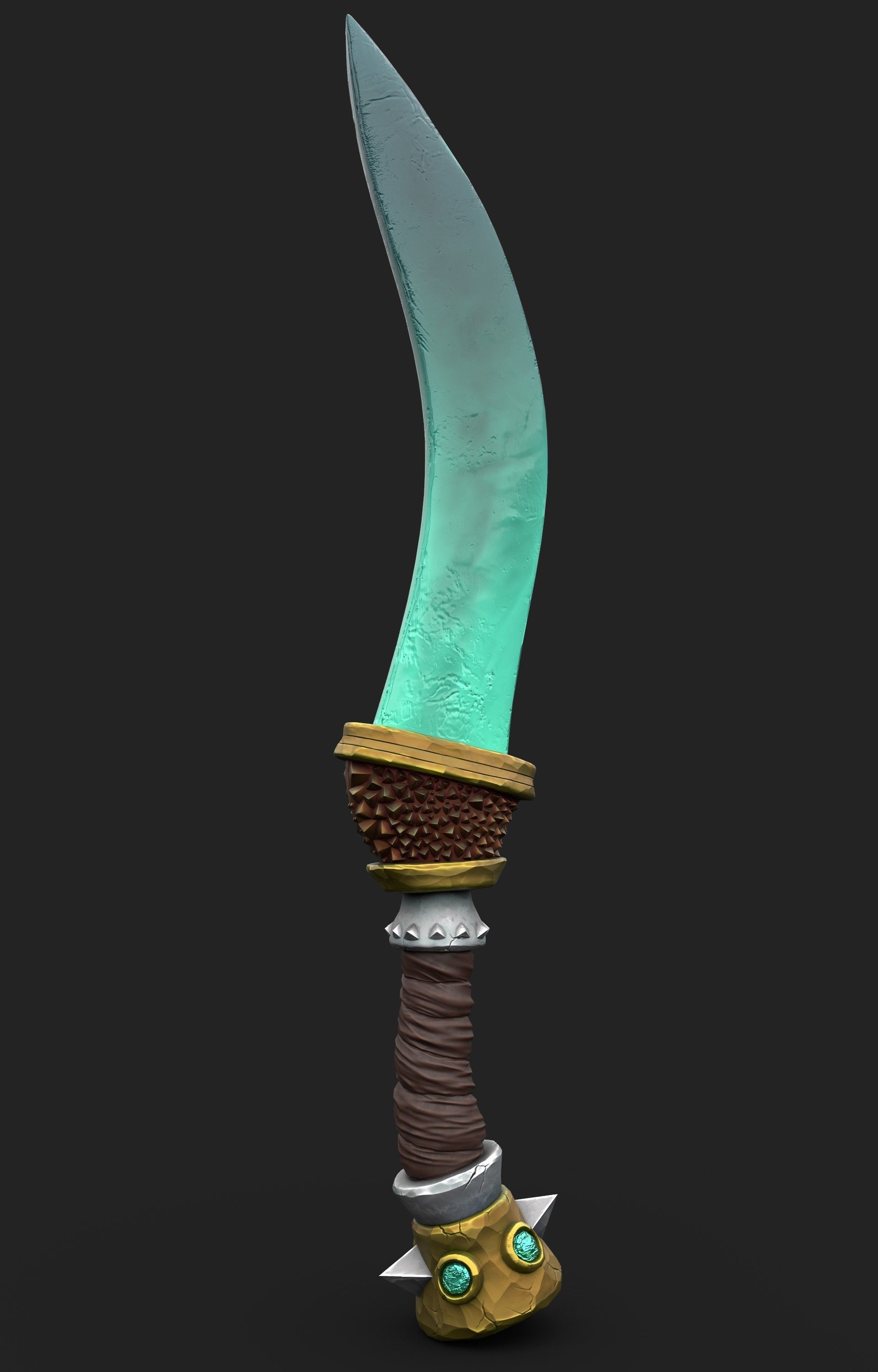 Stylized dagger Low-poly 3D model_15