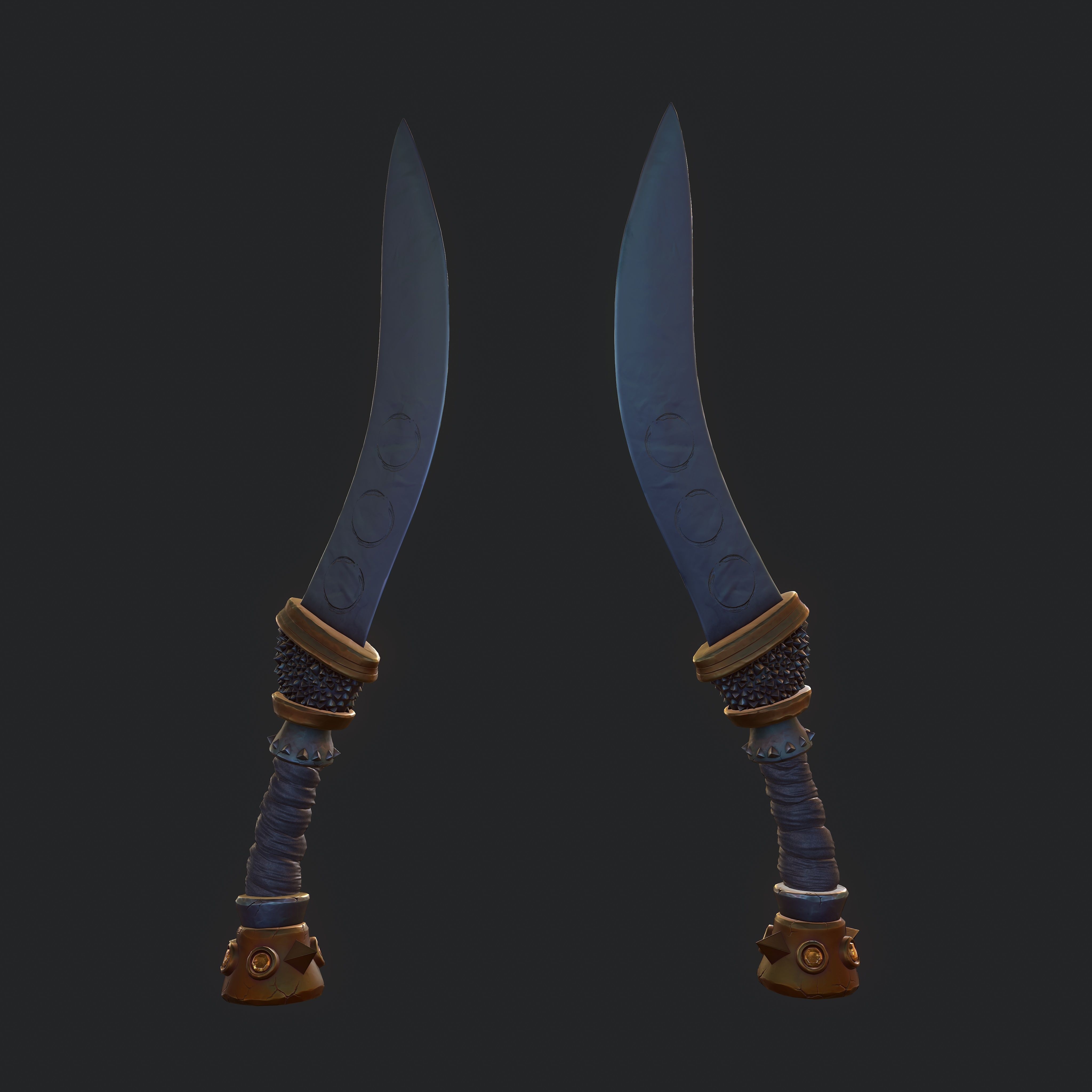 Stylized dagger Low-poly 3D model_3