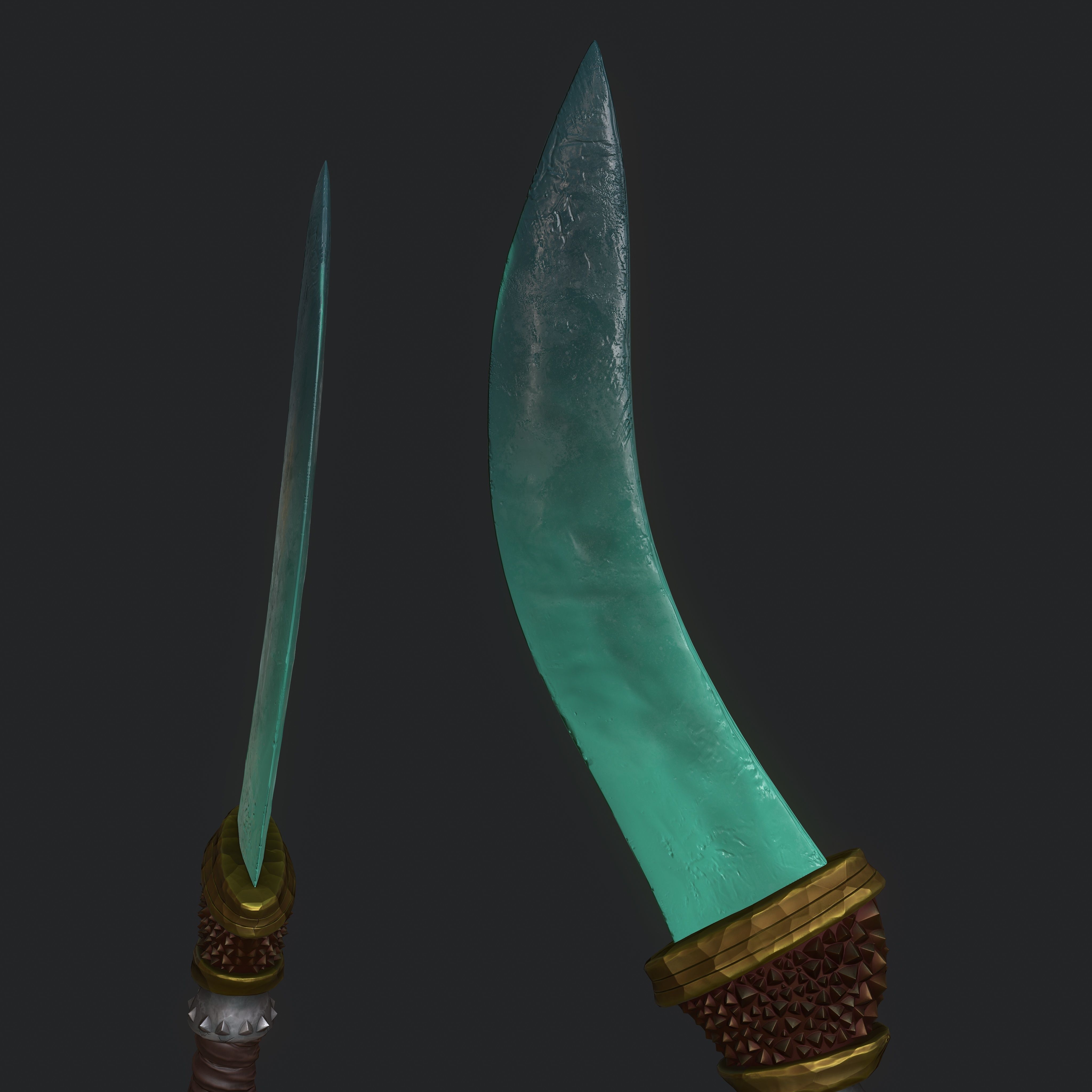 Stylized dagger Low-poly 3D model_9
