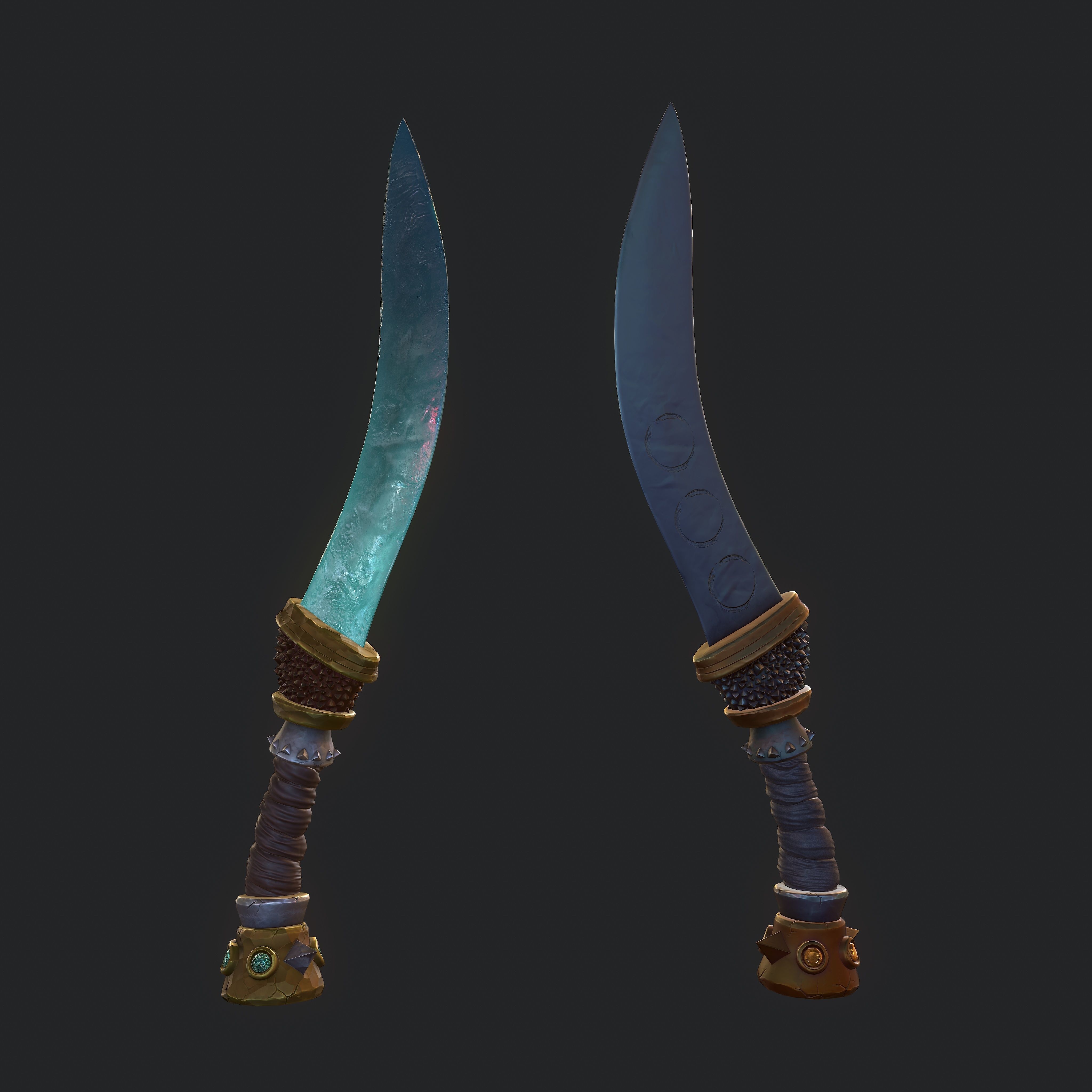 Stylized dagger Low-poly 3D model_4