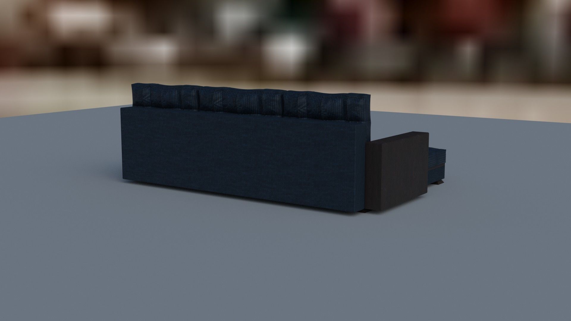 3d model of an extended sofa in blue colors 3D model_3