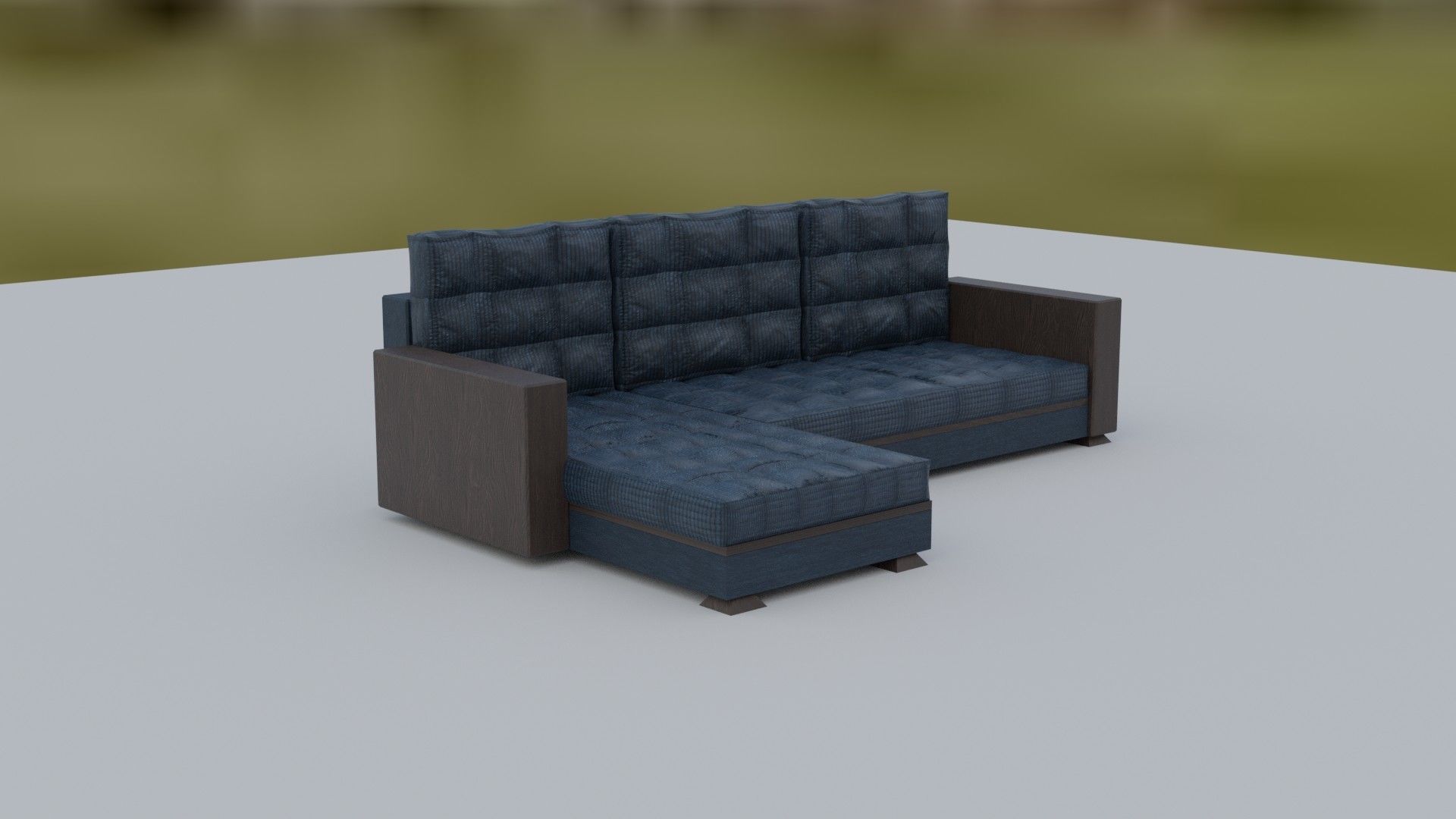 3d model of an extended sofa in blue colors 3D model_5