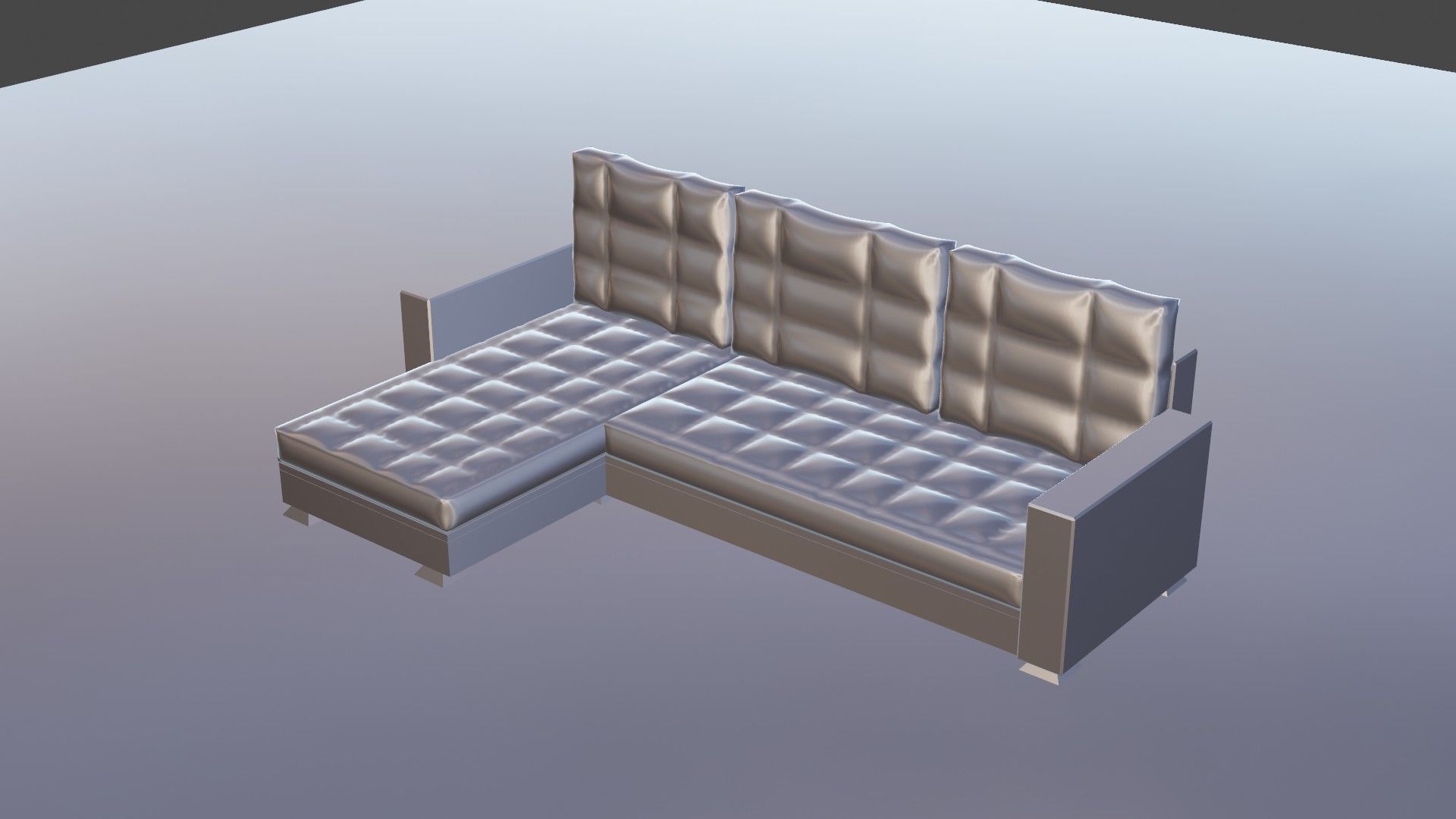 3d model of an extended sofa in blue colors 3D model_8