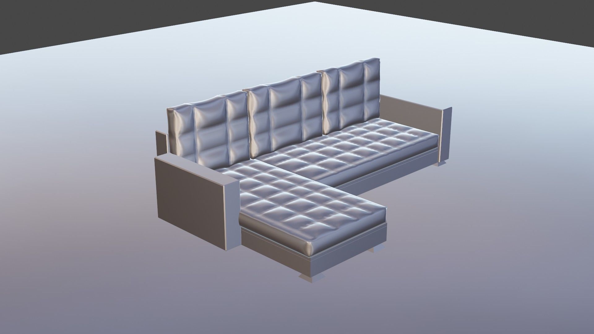 3d model of an extended sofa in blue colors 3D model_9