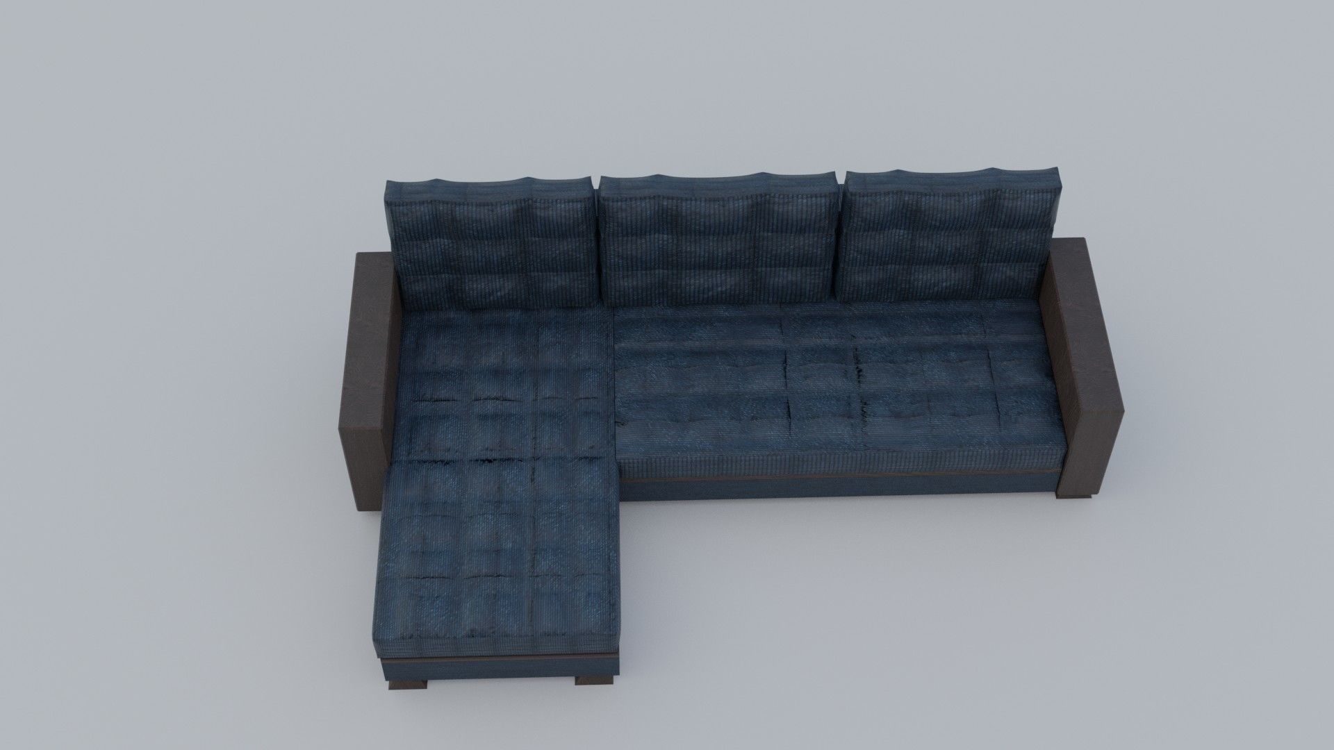 3d model of an extended sofa in blue colors 3D model_6