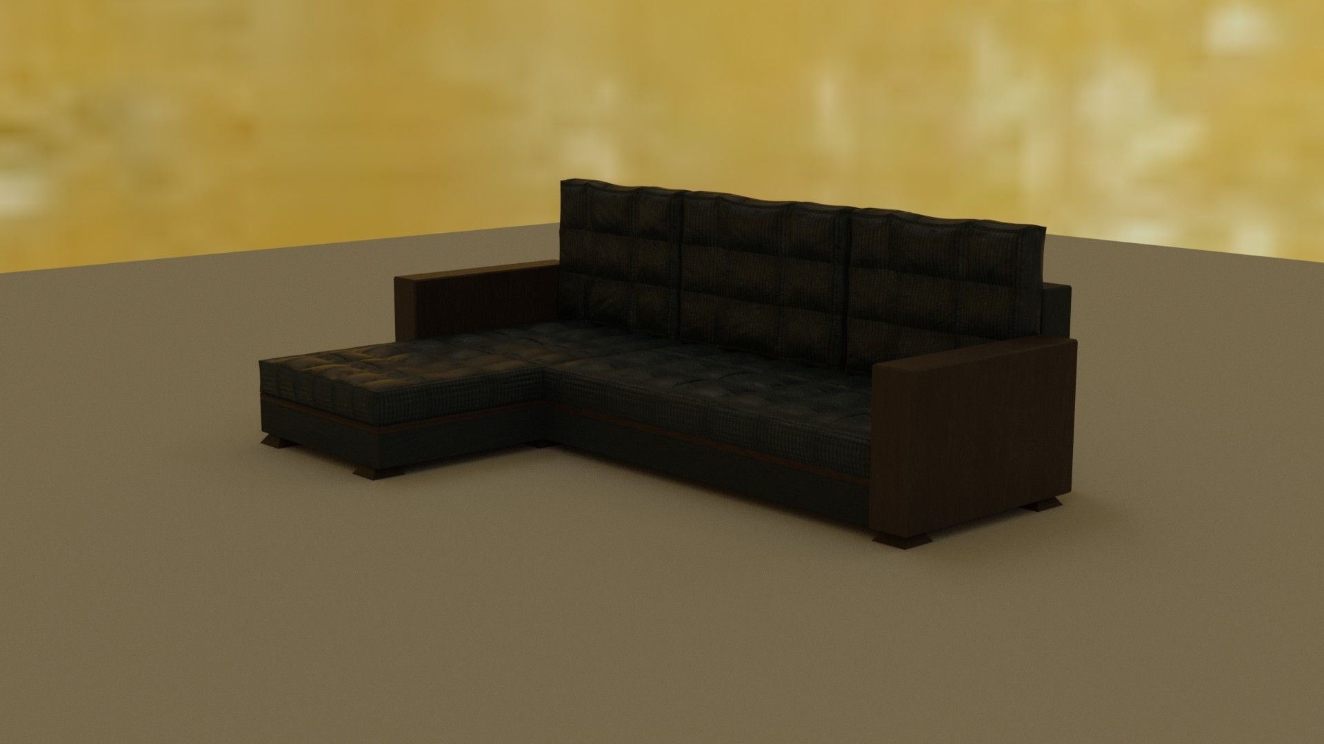 3d model of an extended sofa in blue colors 3D model_7