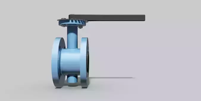 DN50 PN16 - Butterfly valve double flange NO - Autodesk Inventor 3D model