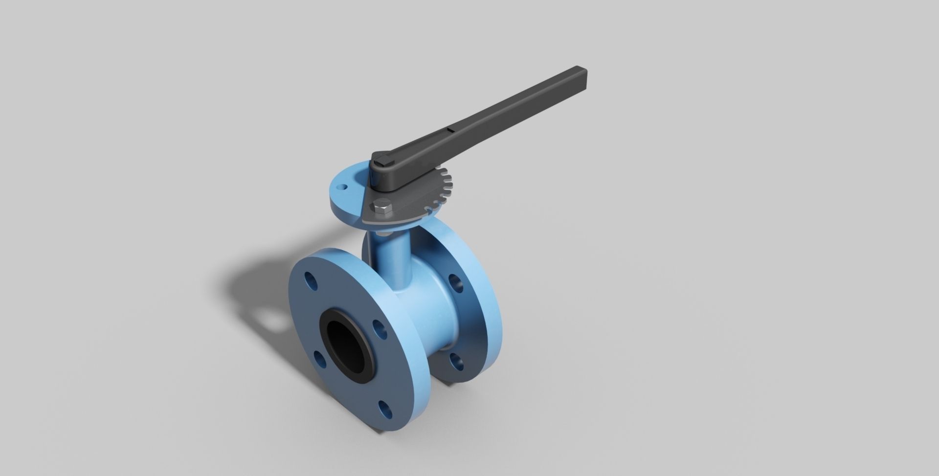 DN50 PN16 - Butterfly valve double flange NO - Autodesk Inventor 3D model_1