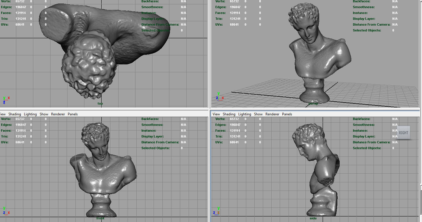 BUST of person Low-poly 3D model_4