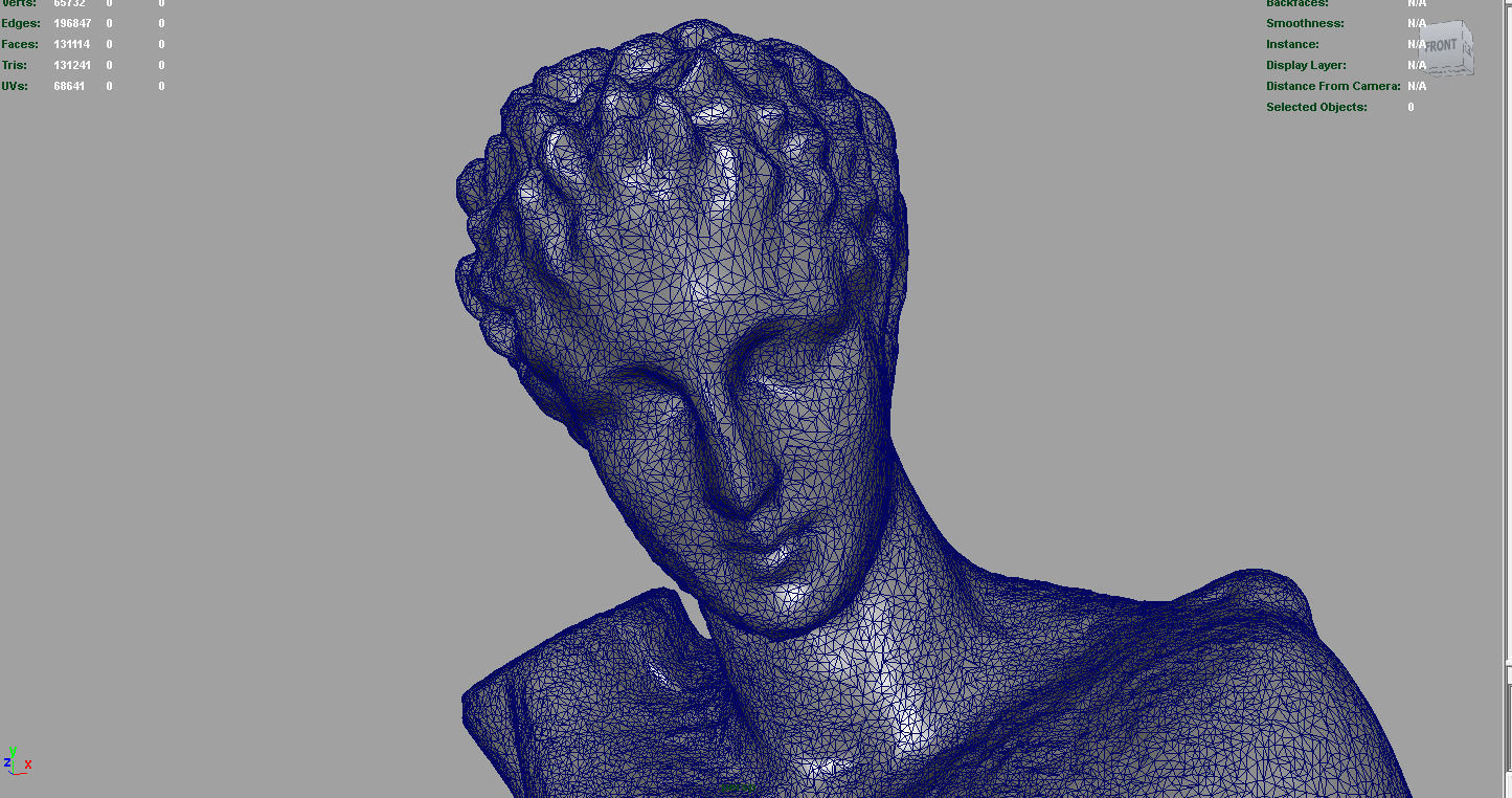 BUST of person Low-poly 3D model_9