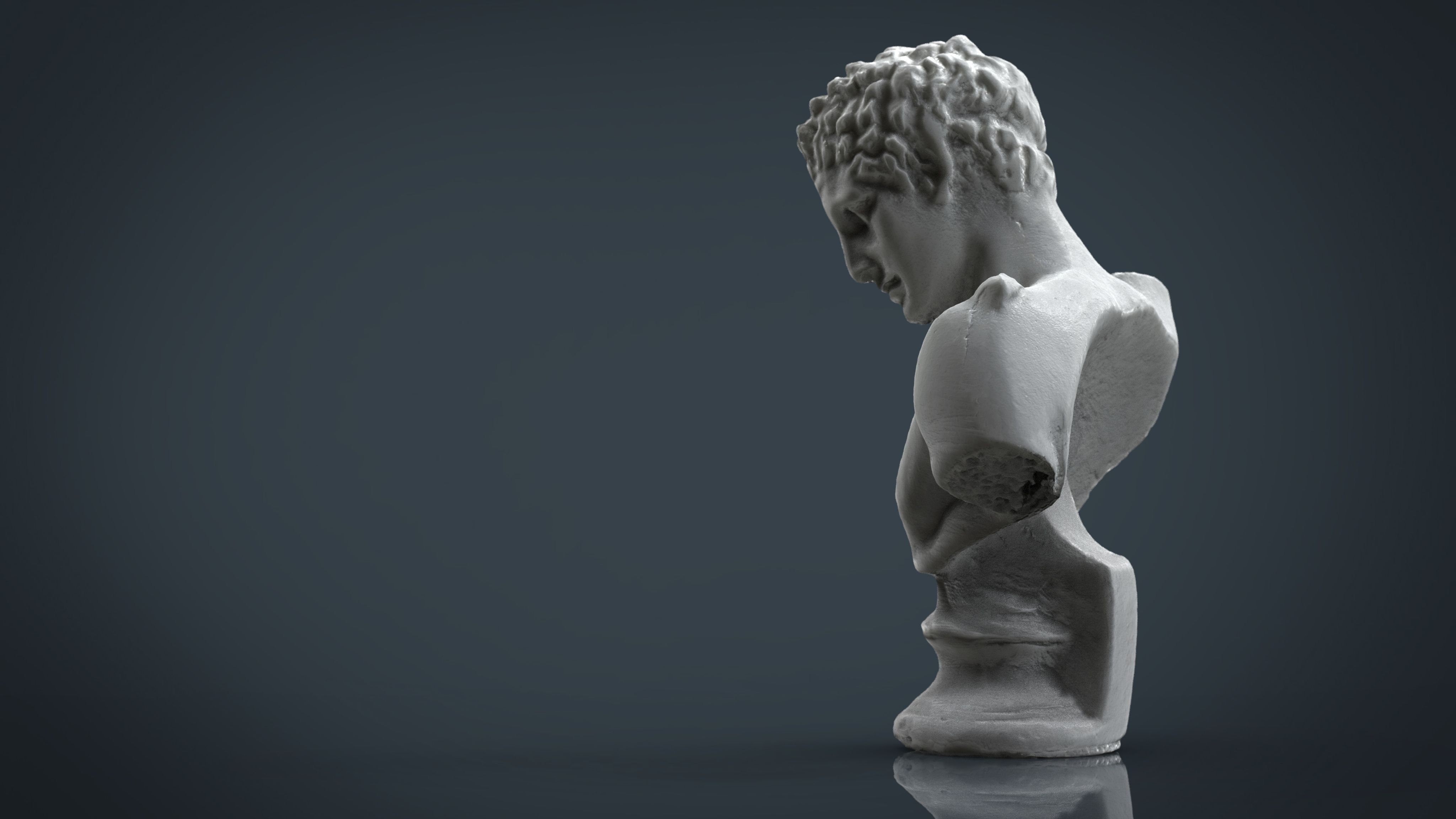 BUST of person Low-poly 3D model_5