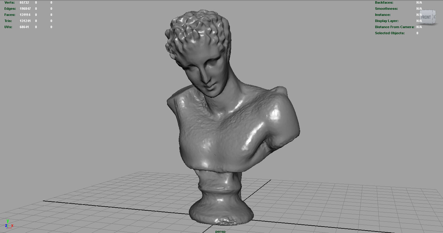 BUST of person Low-poly 3D model_3