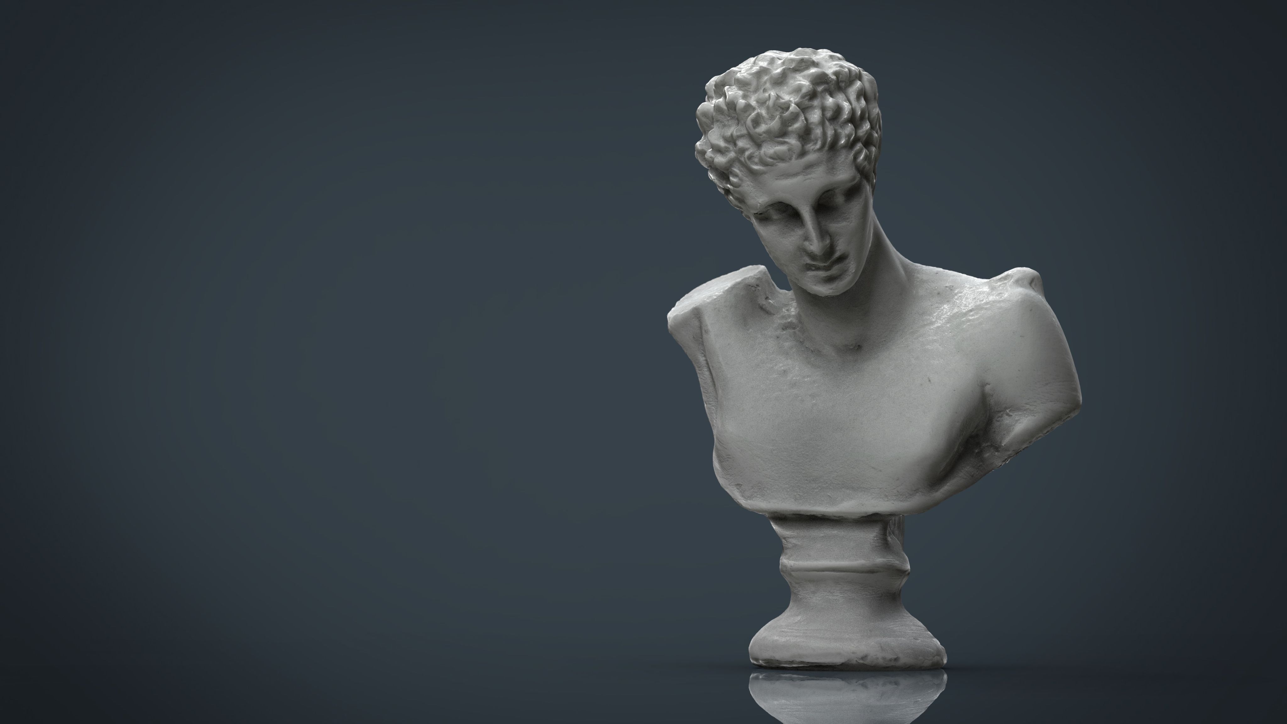 BUST of person Low-poly 3D model_8