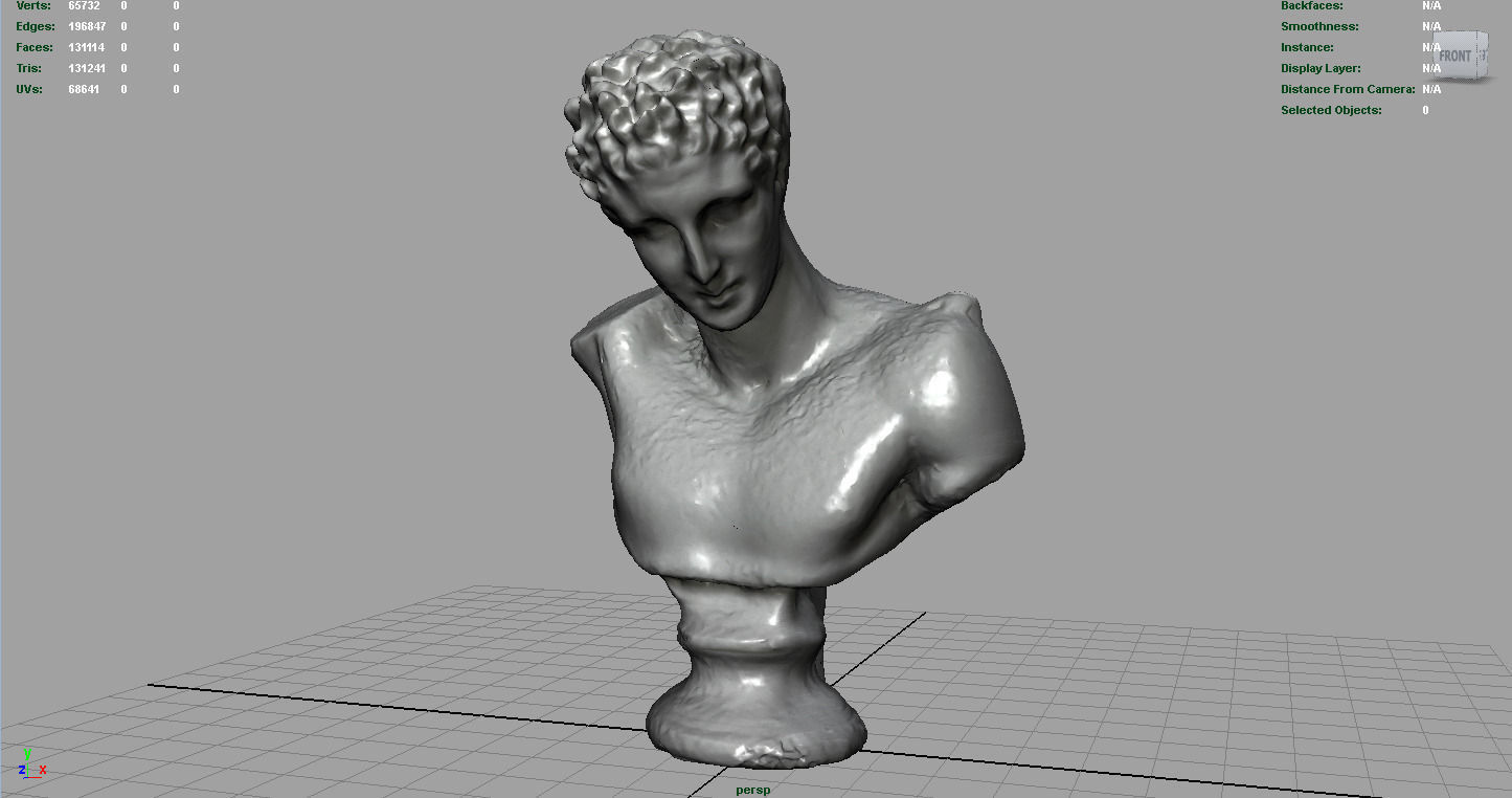 BUST of person Low-poly 3D model_2