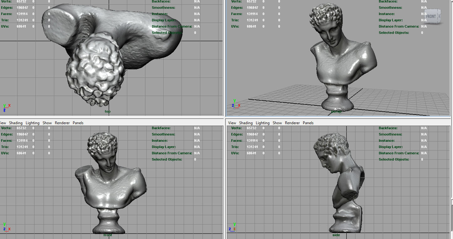 BUST of person Low-poly 3D model_6