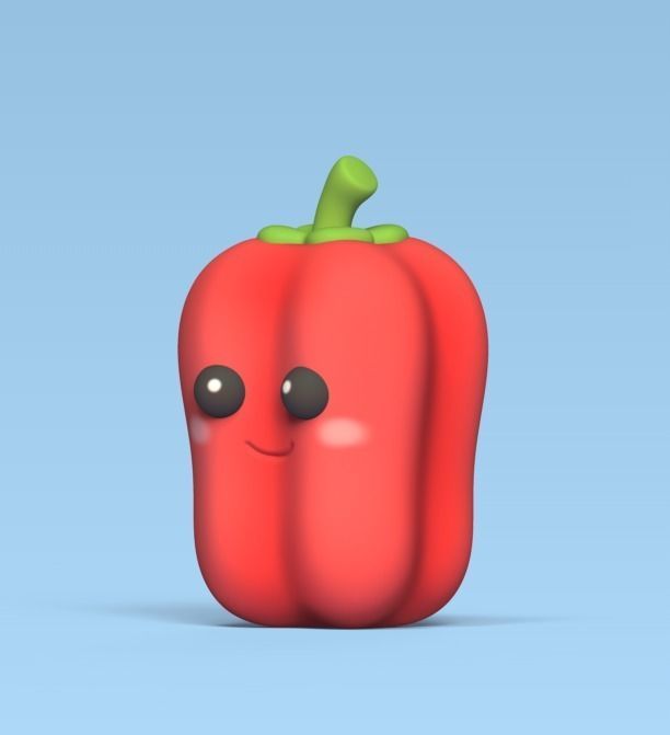 Cute Bell Pepper 3D print model_1