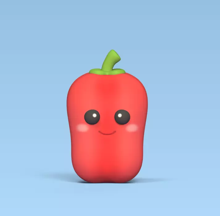 Cute Bell Pepper 3D print model_0
