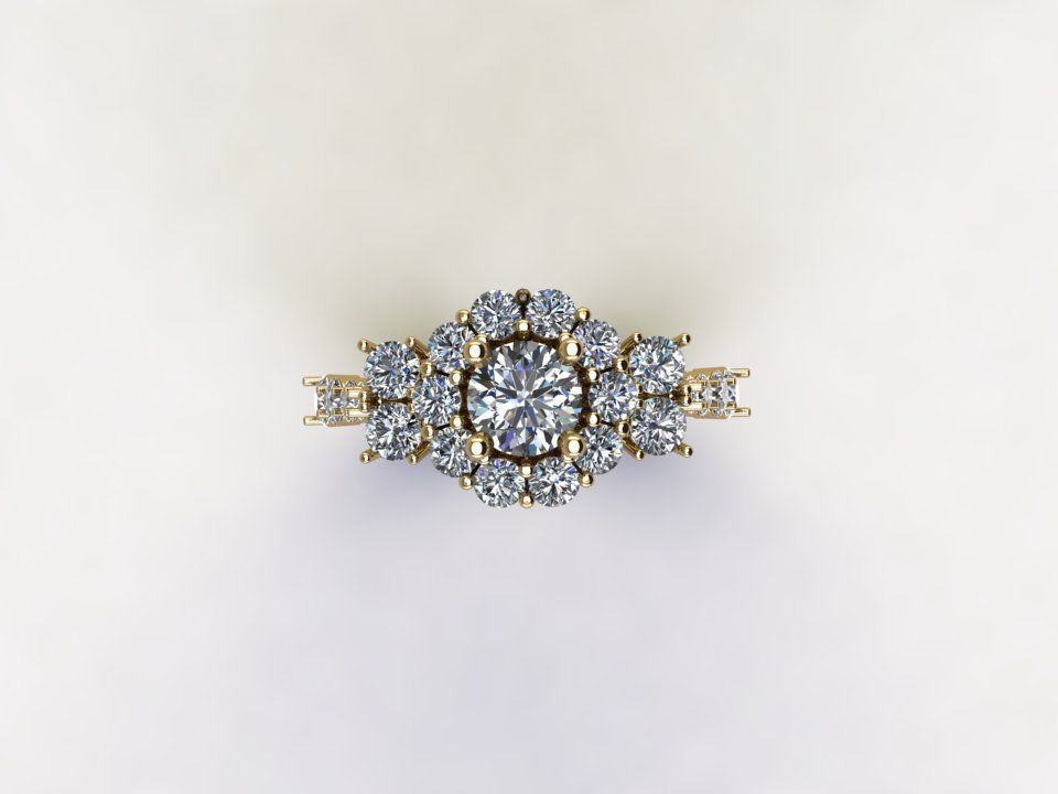 R189 Diamond ring Solitaire ring  3D model_4