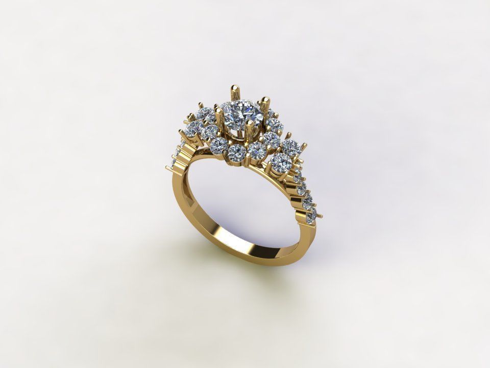 R189 Diamond ring Solitaire ring  3D model_2