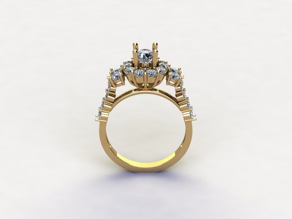 R189 Diamond ring Solitaire ring  3D model_3