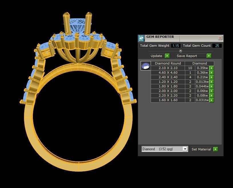R189 Diamond ring Solitaire ring  3D model_1