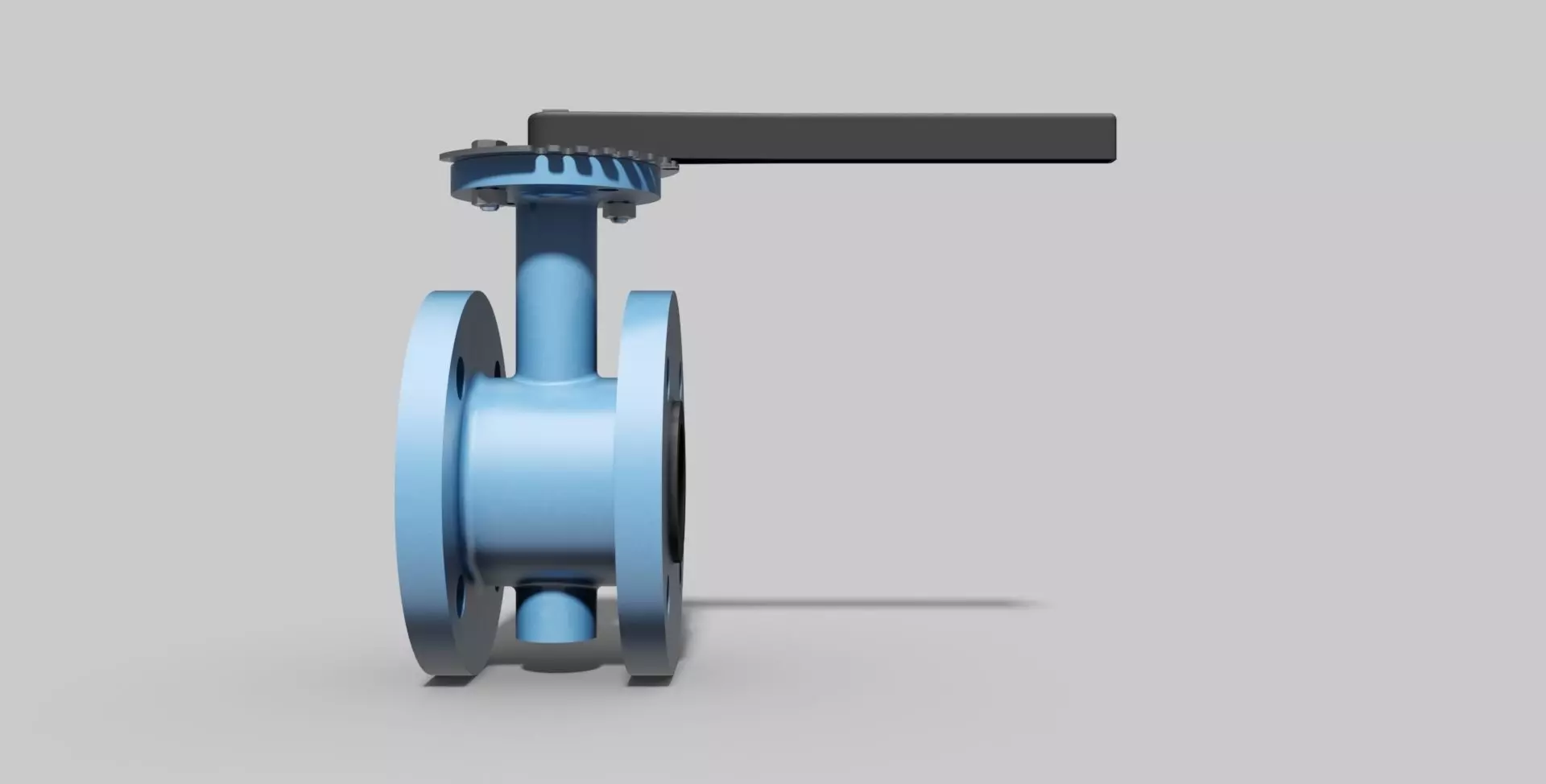 DN65 PN16 - Butterfly valve double flange NO - Autodesk Inventor 3D model_0