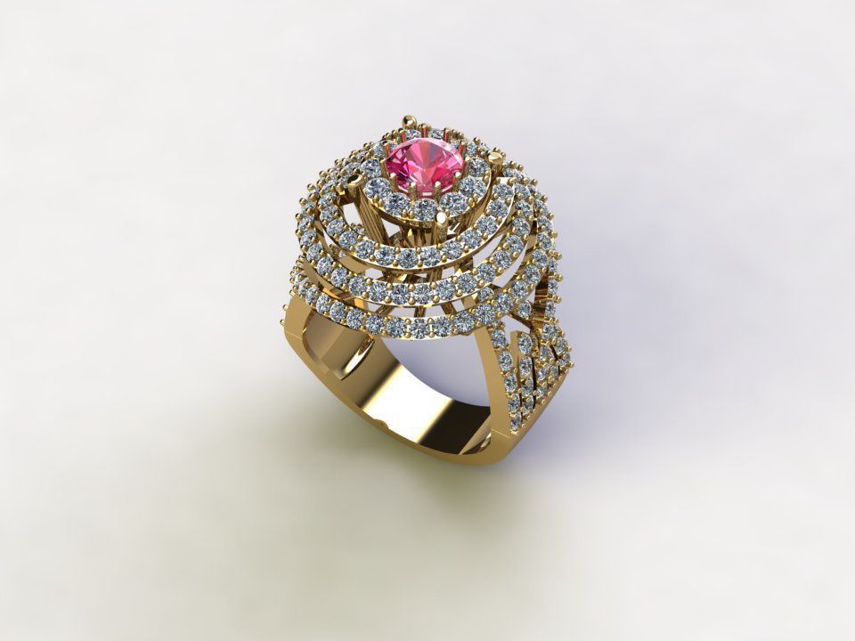 R185 Diamond Ring 3D model_2