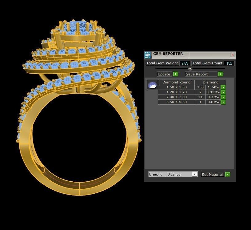 R185 Diamond Ring 3D model_1