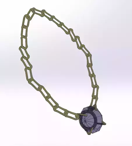 Diamond necklace with stone