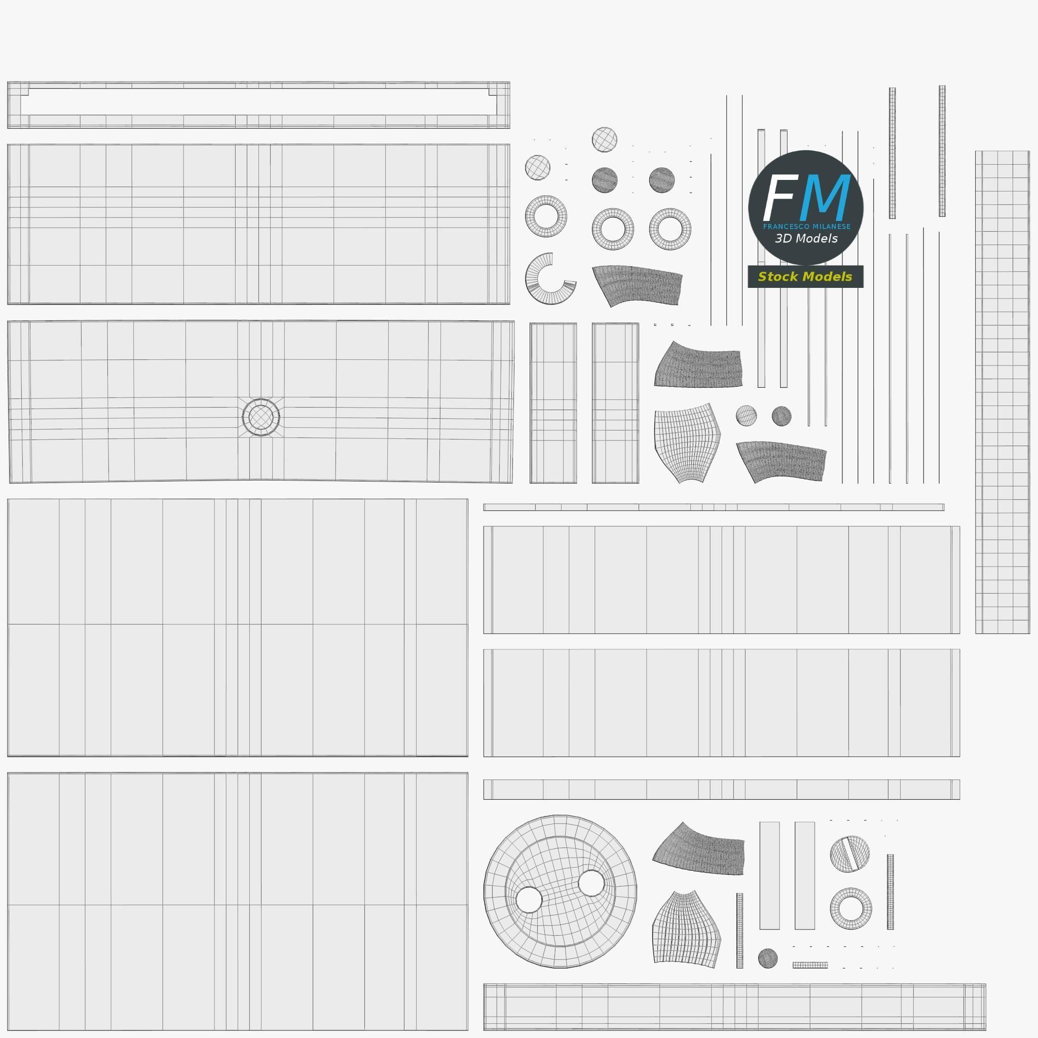 Panel mount analog voltmeters 3D model_11