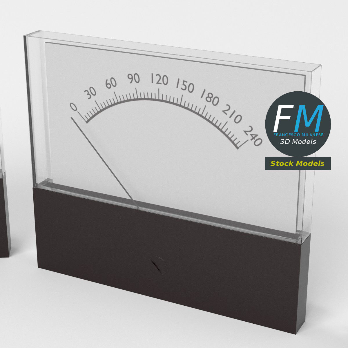 Panel mount analog voltmeters 3D model_5