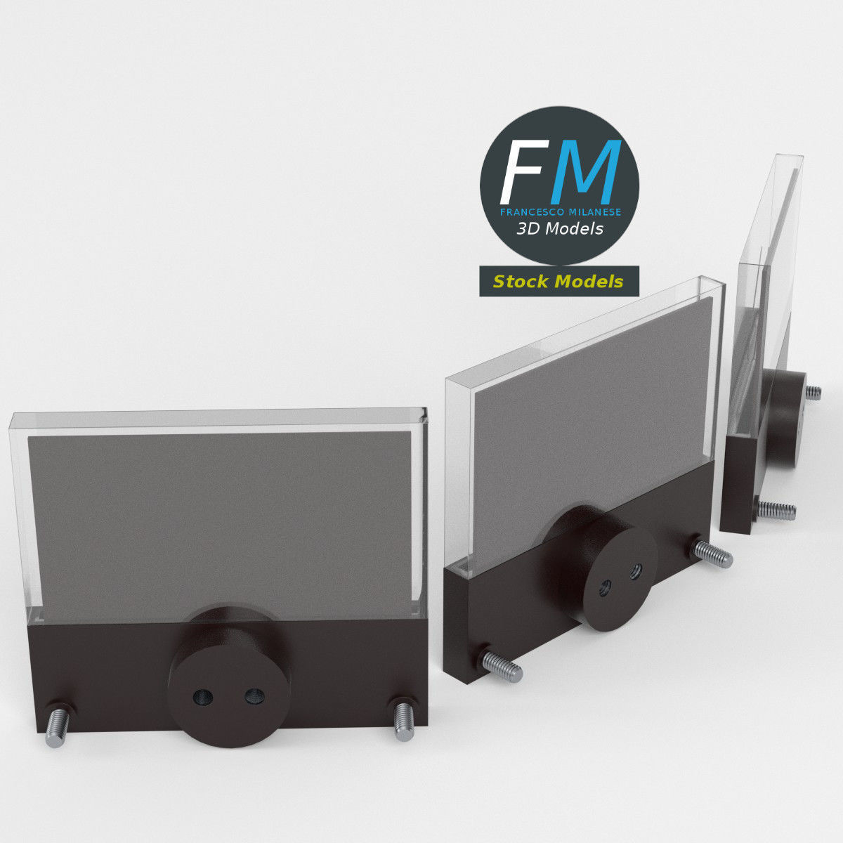 Panel mount analog voltmeters 3D model_2